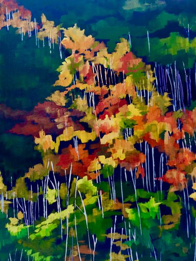 色鮮やかな秋の森 作： Maxine Shore