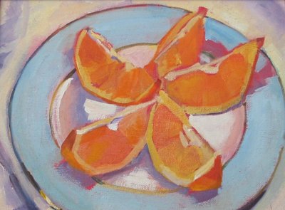 鮮やかなオレンジ色の静物画 作： Maxine Shore
