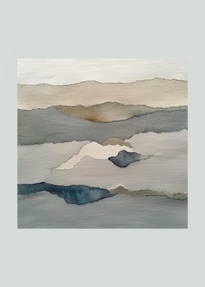 落ち着いた色合いの山々の重なり 作： May Hilma