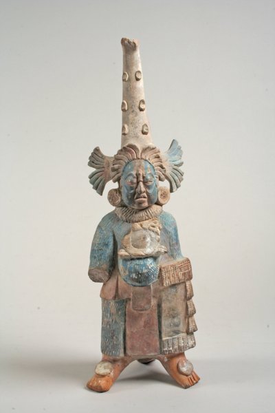 7〜8世紀のメキシコの衣装を着た人物（セラミック、顔料） 作： Mayan