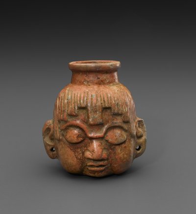 Effigy Head Flask、600-900 AD（セラミック） 作： Mayan Mayan