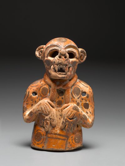 彫像、c.400-500（セラミックと顔料） 作： Mayan Mayan