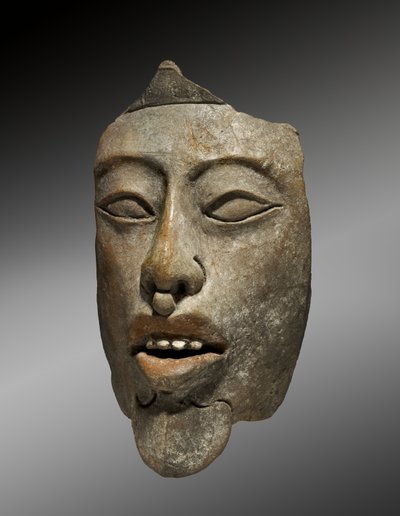 インセンサリオの支配者の頭部、AD600～900年（彩色済み土器 作： Mayan Mayan