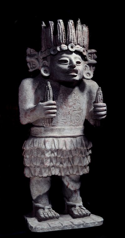 プレコロムビア文明。メイドの神を表すマヤの像。パリ、男性学博物館 作： Mayan Mayan