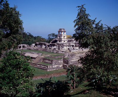 プレコロムビア文明：チアパス州パレンケ遺跡の風景 古典マヤ時代 作： Mayan Mayan