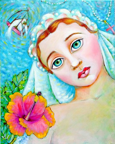 花嫁、2021年（キャンバスに油彩） 作： Maylee Christie