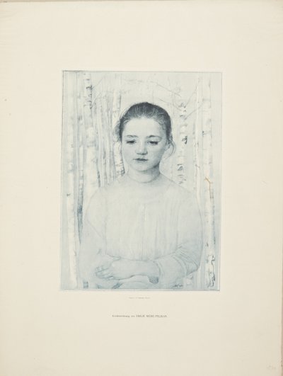 女性のポートレート、半身像 作： Mediz Pelikan, Emilie