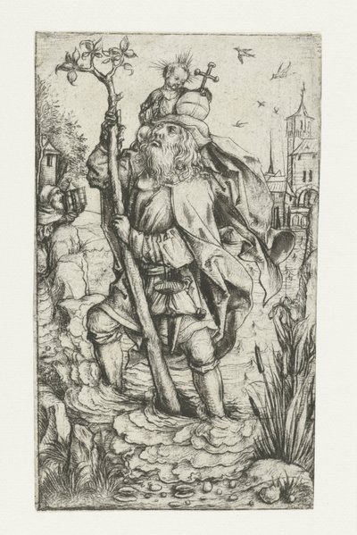 聖クリストファー (「マイナー バージョン」) 作： Meester van het Amsterdamse Kabinet