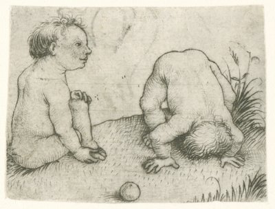 遊んでいる 2 人の子供 遊ぶ子供たち（シリーズタイトル） 作： Meester van het Amsterdamse Kabinet