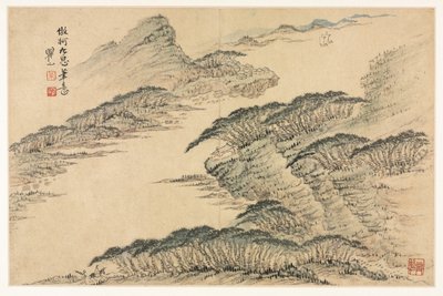 1690 年、オールド マスターズ以降のさまざまなスタイルの風景。 作： Mei Qing