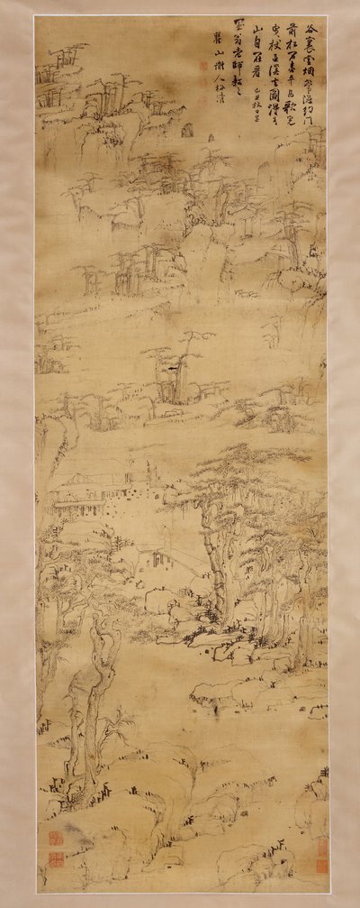 霧の谷を散策する 1649年 作： Mei Qing