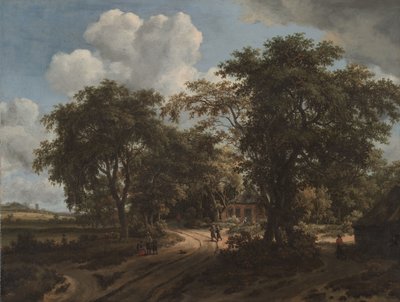 森の中のコテージ、1662年頃（キャンバスに油彩） 作： Meindert Hobbema