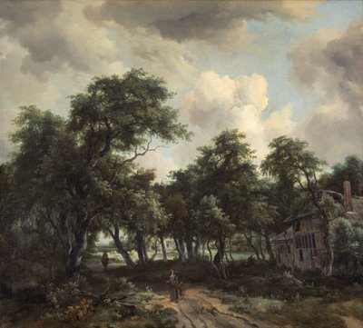 木々の間の小屋、1664年頃 作： Meindert Hobbema