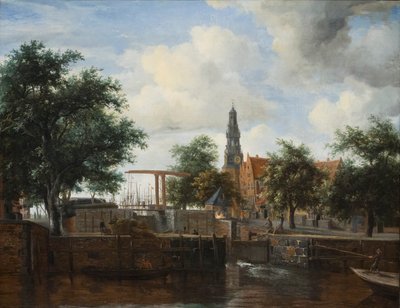 ハーレムの閘門、アムステルダム、1663-35年頃（油彩・カンヴァス） 作： Meindert Hobbema