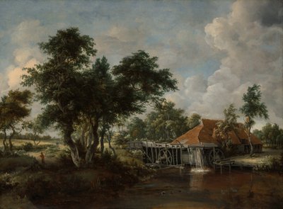 赤い屋根の水車小屋 作： Meindert Hobbema