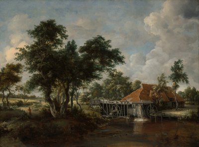 赤い大屋根のある水車小屋、166265年。 作： Meindert Hobbema