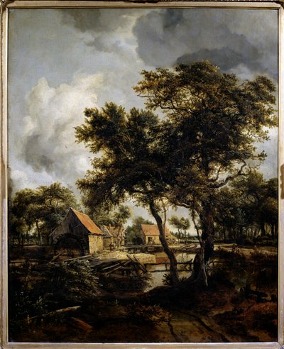 水車小屋 マインデルト・ホブベマ（1638-1709）の絵（ec.flam.） 17世紀 日0.8x0.66m パリ、ルーヴル美術館 作： Meindert Hobbema