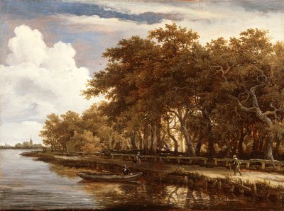 アムステル川沿いの景色 作： Meindert Hobbema
