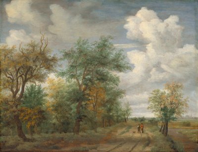 人物のいる森の風景」1658年頃 作： Meindert Hobbema