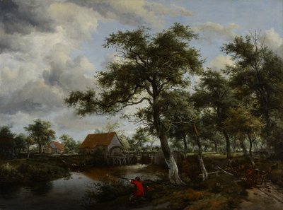 水車小屋のある森の風景、1665年頃 作： Meindert Hobbema