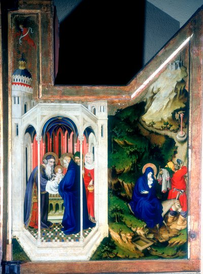 寺院でのプレゼンテーションとエジプトへの飛行、1394-1399 作： Melchior Broederlam