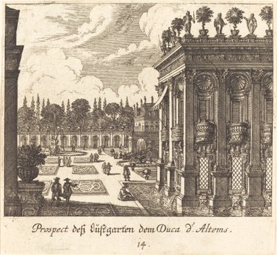庭園、デューク・ダルテム 作： Melchior Küsel after Johann Wilhelm Baur