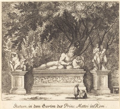 マッテイ王子の庭園、ローマ 作： Melchior Küsel after Johann Wilhelm Baur