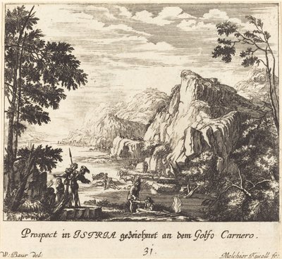 イストリア、シープ ガルフ 作： Melchior Küsel after Johann Wilhelm Baur