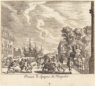 スペイン階段、ナポリ 作： Melchior Küsel after Johann Wilhelm Baur