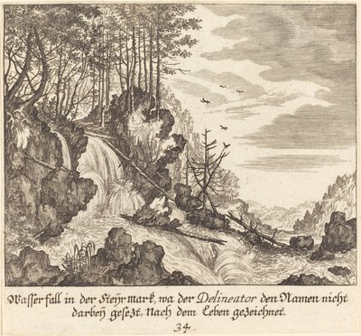 滝 作： Melchior Küsel after Johann Wilhelm Baur