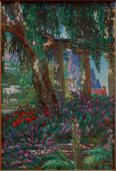 カプリ島の風景：列柱の眺め 作： Melchior Lechter