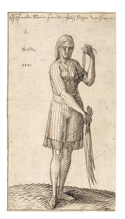 葦を持ったナイジェリアの女性、1583年 作： Melchior Lorck