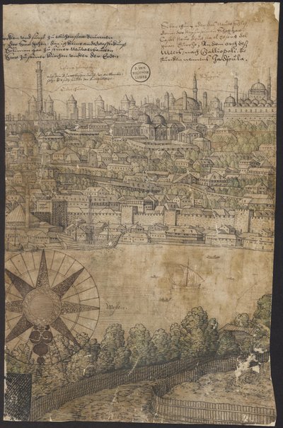 コンスタンティノープルの展望、シート12、メルキオール・ロルク、1559年 作： Melchior Lorck