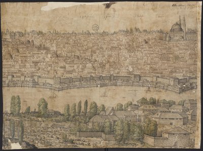 コンスタンティノープルの展望、シート14、メルキオール・ロルク、1559年 作： Melchior Lorck