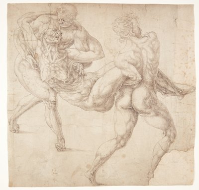 老婆を背負った二人の男 作： Melchior Lorck