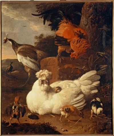 M. de Hondecoeter、雛を持つ母親編 作： Melchior de Hondecoeter