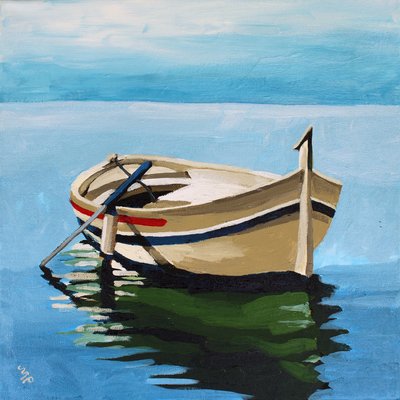 Boat Afloat, 2024（アクリル、キャンバス） 作： Melinda Patrick