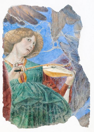 音楽を作る天使、1480年頃（フレスコ画） 作： Melozzo da Forli