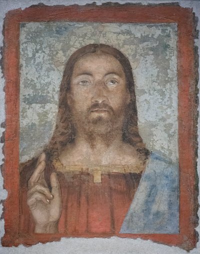 サルヴァトール・ムンディ、1476-80年頃（戸外フレスコ画） 作： Melozzo da Forli
