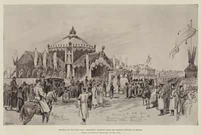 後期皇帝の葬儀、モスクワの駅から始まる行列 作： Melton Prior