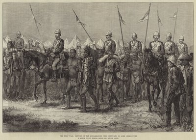 ズールー戦争、セテワヨからチェルムズフォード卿への大使の帰還 作： Melton Prior