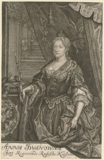 女帝アンナ・イオアンノヴナの肖像 1693-1740, 1733 作： Mentzel