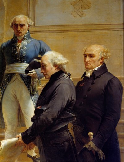 フランスの建築家ピエール・フランソワ・レオナルド・フォンテーヌ（1762-1853）の肖像 メリージョセフ・ブロンデル（1781-1853）の絵画のディテール 作： Merry Joseph Blondel