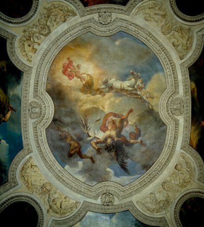 イカルスの秋 - The Sun.イカルスの落下。アポロンの回廊の前庭の天井の中央。メリージョセフ・ブロンデル（1781-1853）の作品 作： Merry Joseph Blondel