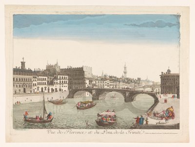 フィレンツェのアルノ川に架かるサンタ トリニータ橋の眺め Vue de Florence et du Pont de la Trinité (オブジェクトのタイトル) 作： Mesard