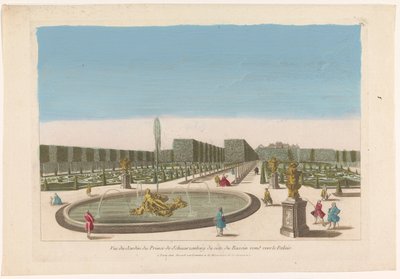 ウィーン市の近くにあるパレシュワルツェンバーグの庭の噴水の眺め Vue du Jardin du Prince de Schwarzenberg duCôteduBassin around Vers Le Palais（オブジェクトのタイトル） 作： Mesard