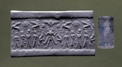 シリンダーシール、北シリア（石英 作： Mesopotamian Mesopotamian