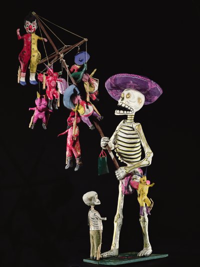 死者の日：オアハカ（張り子張り子）からのおもちゃの行商人 作： Mexican School
