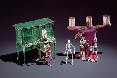 ミュージシャンとしての死者の日（張り子張り子）（詳細は229288を参照） 作： Mexican School