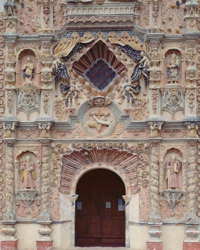 聖フランシスのフランシスコ会伝道教会のファサード、1754-62 作： Mexican School